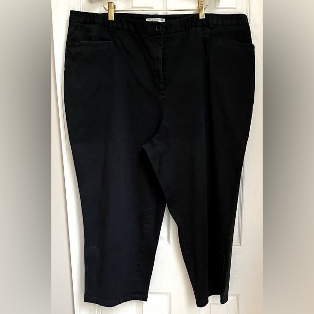 Saks Real Clothes Salon Z Capri Pants 22.5” Inseam Black Linen